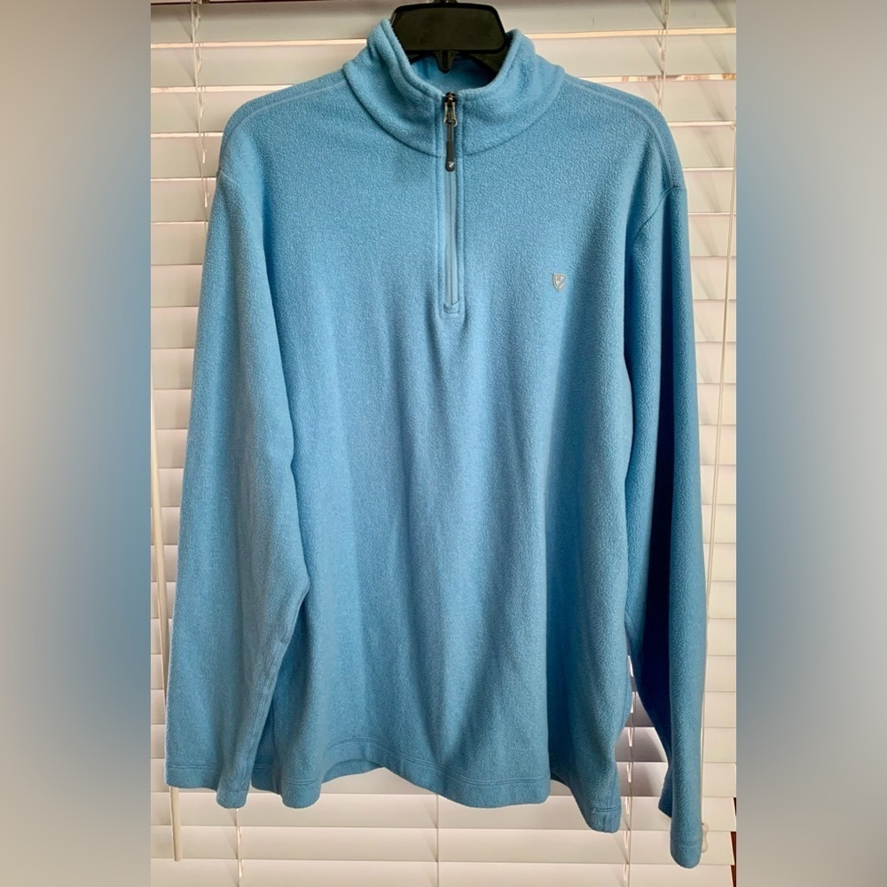 Daniel Cremieux Club 38 Performance Light Blue Fleece Quarter Zip Size Large